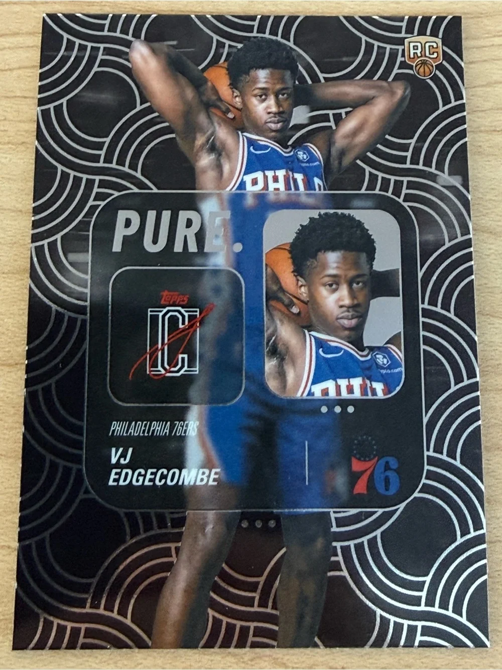 Topps VJ Edgecombe Philadelphia 76ers Blue Black RC Trading Card